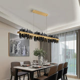 Long Pleated Industrial Living Room Chandelier