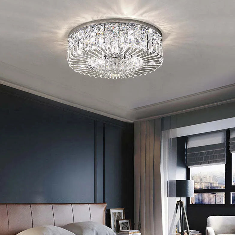 Concave Folds Crystal Flush Ceiling Lights