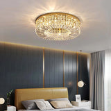 Concave Folds Crystal Flush Ceiling Lights