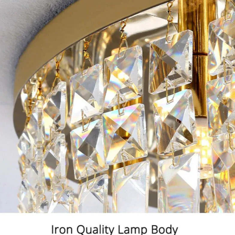 Concave Folds Crystal Flush Ceiling Lights