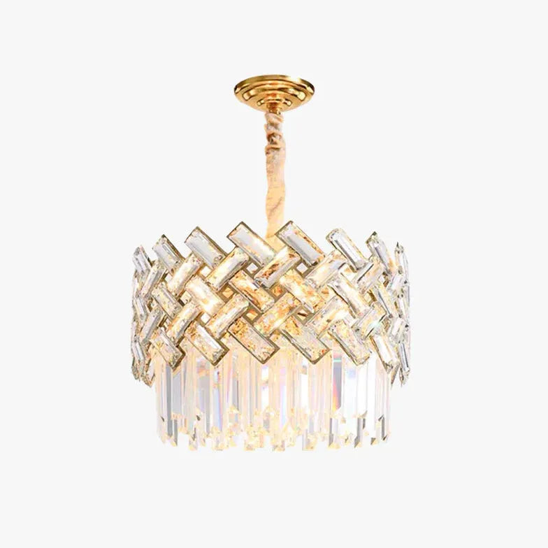 Luxury Gold Round Crystal Chandelier