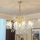 Crystal Leaves Multi-Light Vintage Luxury Chandelier