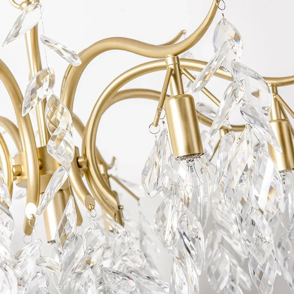 Crystal Leaves Multi-Light Vintage Luxury Chandelier