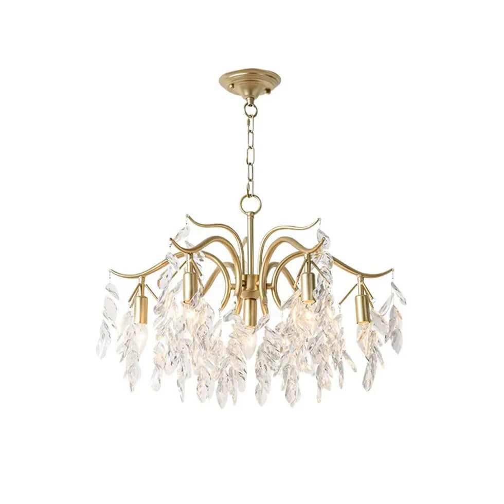 Crystal Leaves Multi-Light Vintage Luxury Chandelier