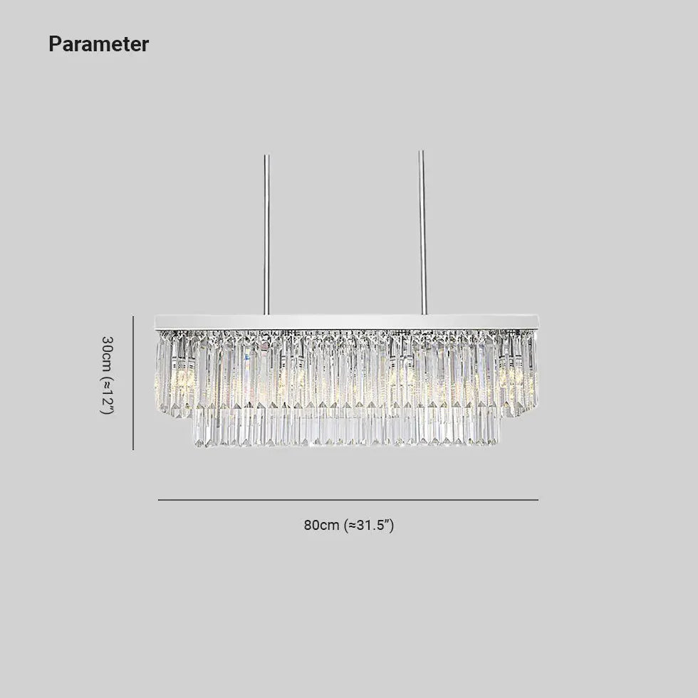 Luxury Strip Crystal Dining Room Pendant Light