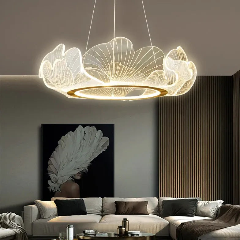 Delicate Petals Gold LED Pendant Light