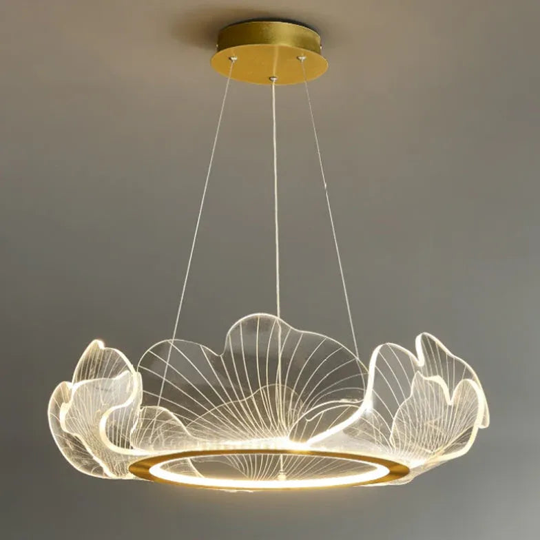 Delicate Petals Gold LED Pendant Light