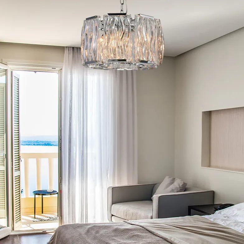 Unique Round Modern Crystal Bedroom Chandelier