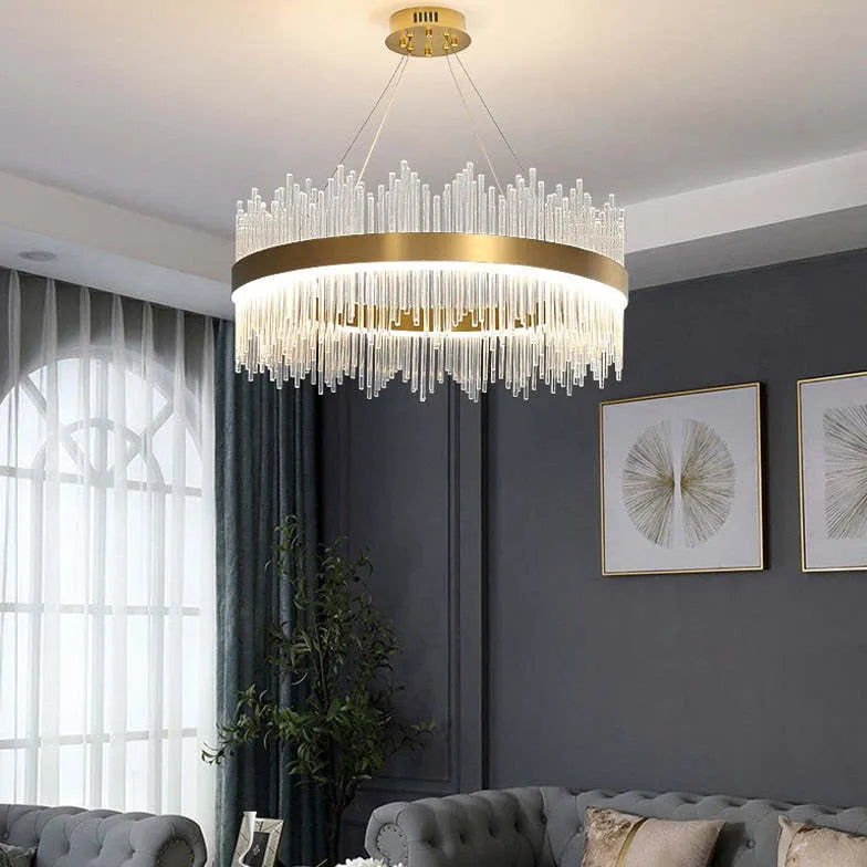 Golden Frame Modern Glass Pendant Light