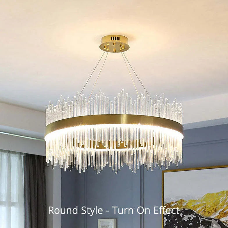 Golden Frame Modern Glass Pendant Light