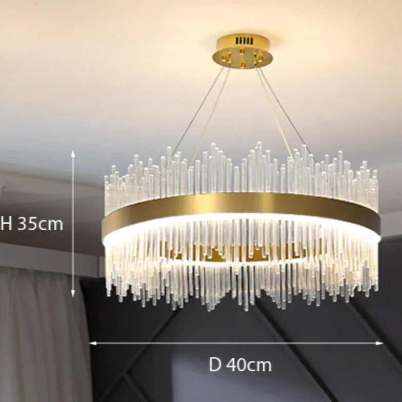 Golden Frame Modern Glass Pendant Light