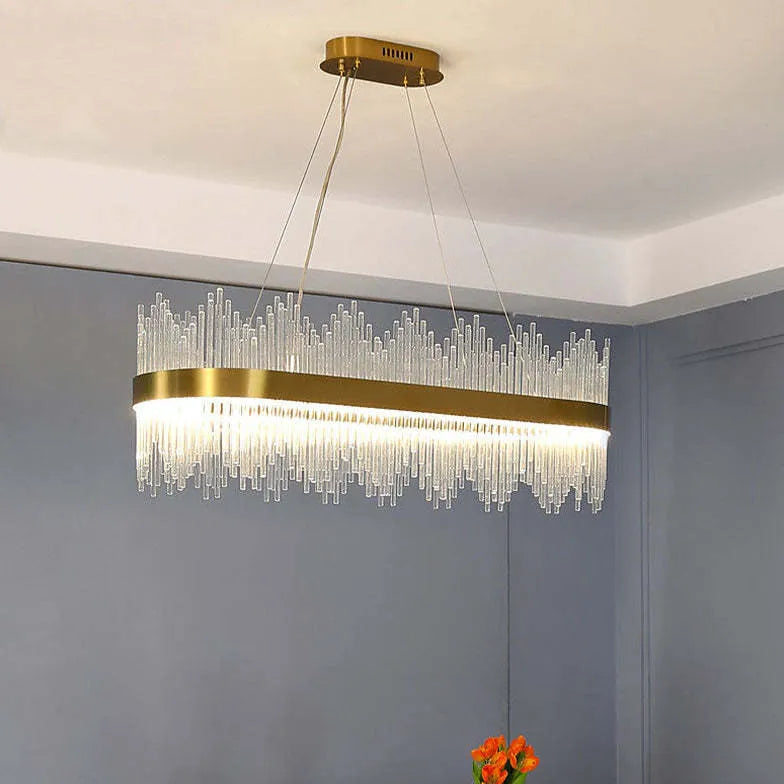 Golden Frame Modern Glass Pendant Light