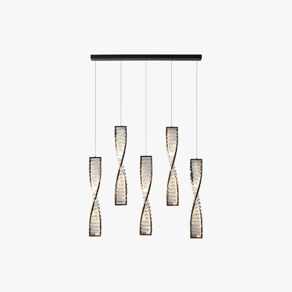 Spiral Strip Crystal Pendant Light