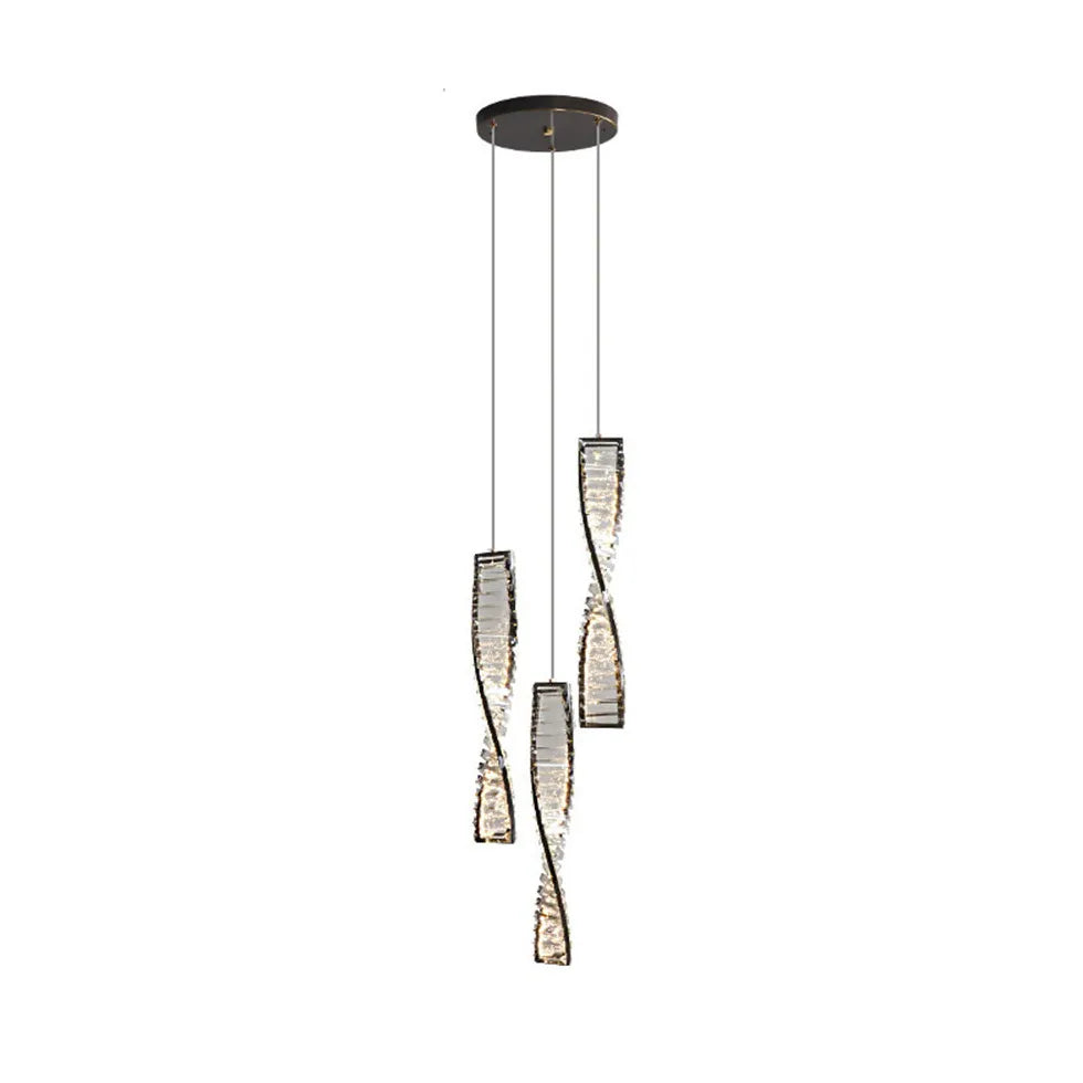 Spiral Strip Crystal Pendant Light