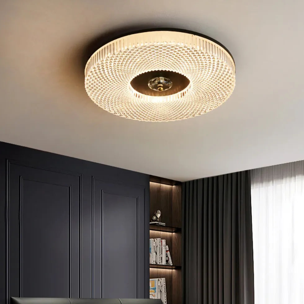 Radial Texture Ring Flush Ceiling Lights