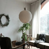 White Paper Spherical Pendant Light for Living Room