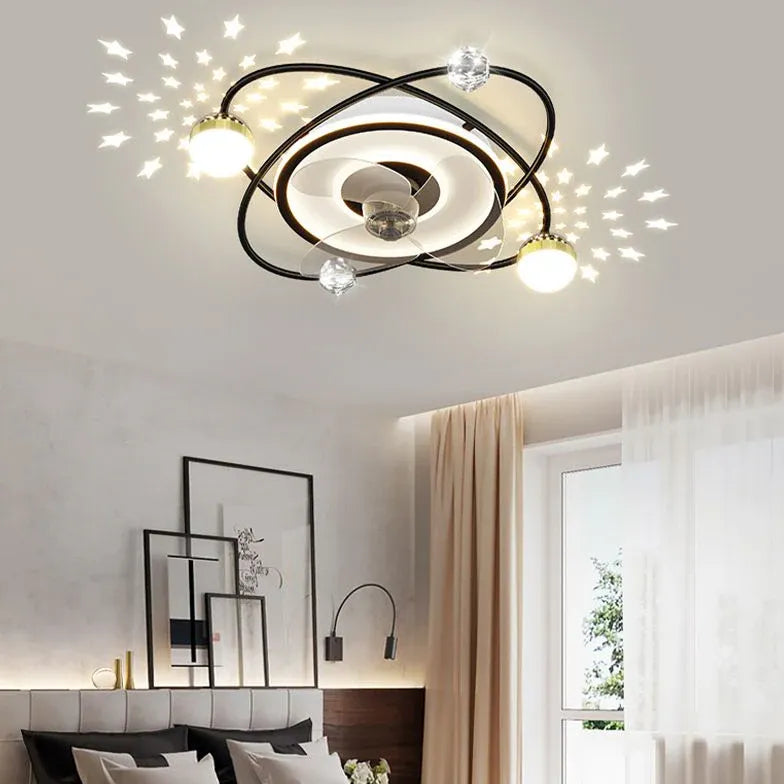 Planetary Orbits Modern Ceiling Fan With Light