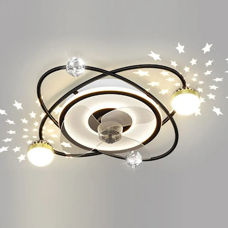 Planetary Orbits Modern Ceiling Fan With Light