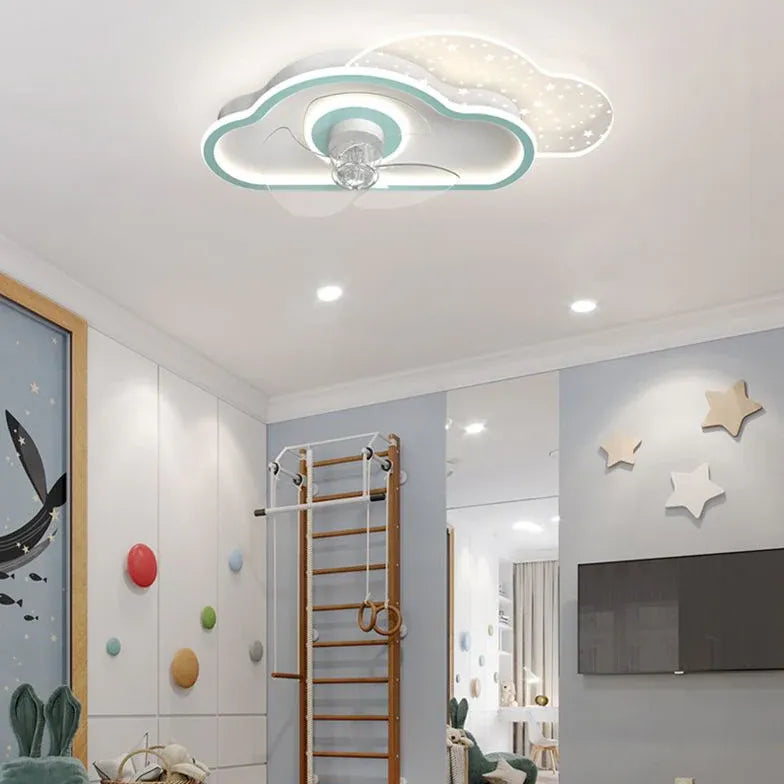 Transparent Cloud LED Ceiling Fan With Light