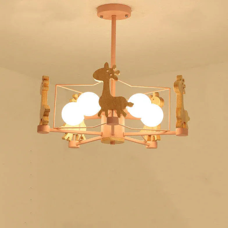 Giraffes Led Semi-flush Light Wood