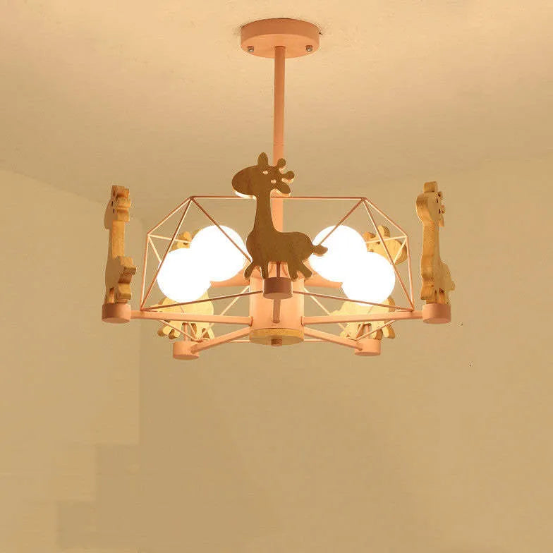 Giraffes Led Semi-flush Light Wood