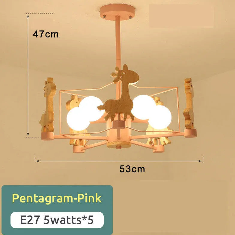 Giraffes Led Semi-flush Light Wood