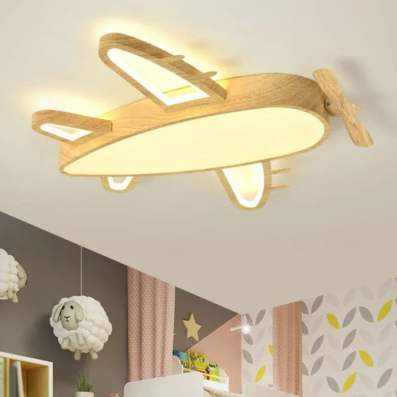 Adjustable Mute Bedroom Wooden Flush Ceiling Lights