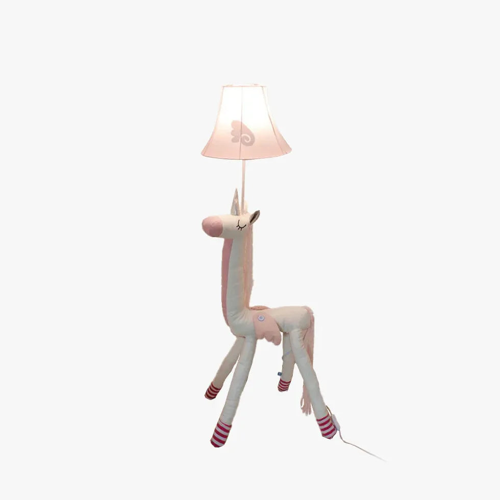 Cartoon Giraffe White and Pink Floor Lamp