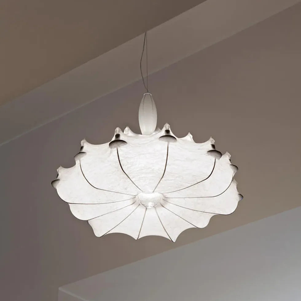 Irregular-Shaped White Fabric Artistic Pendant Light