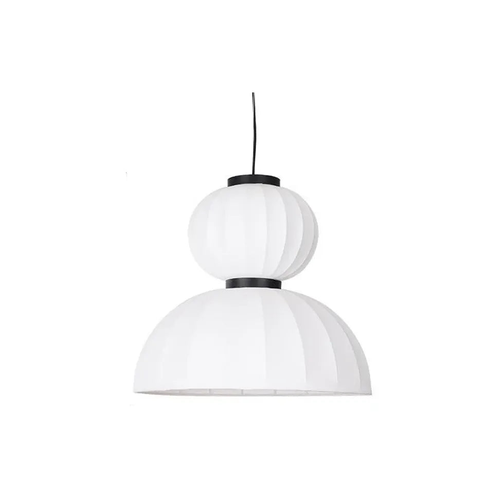 White Lantern and Hemisphere Pendant Light