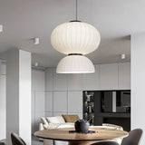 White Lantern and Hemisphere Pendant Light