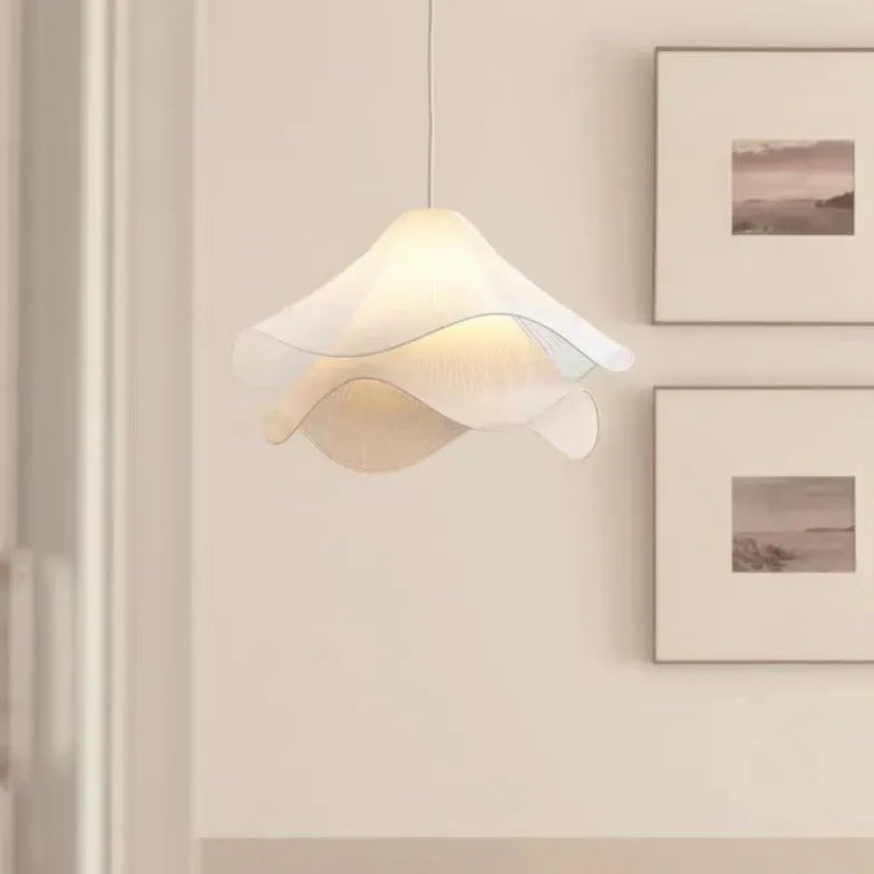 Layered Petal-Shaped White Modern Pendant Light