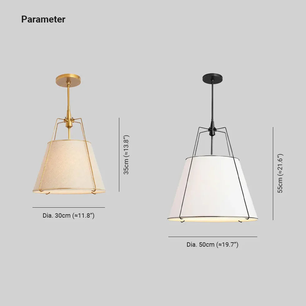 White Fabric Shade Modern Pendant Light