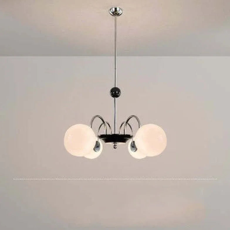 Adjustable White Glass Modern Chandelier