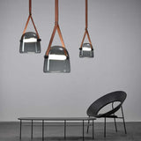 Gray Cup Glass Industrial Pendant Light