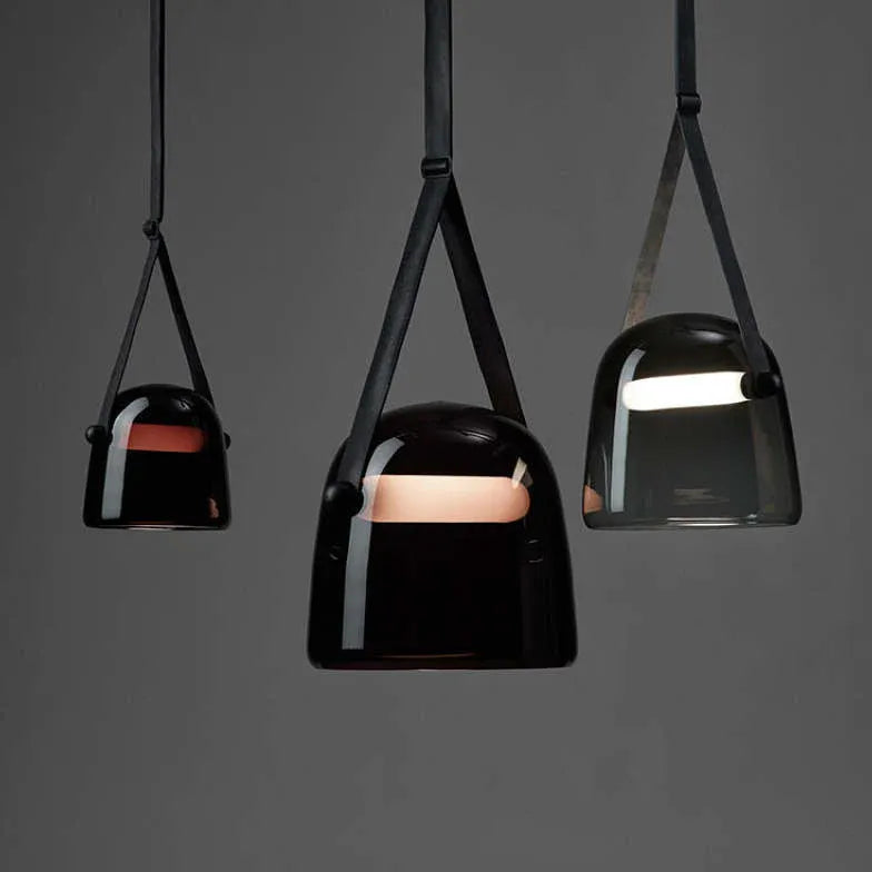 Gray Cup Glass Industrial Pendant Light