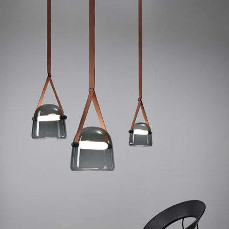 Gray Cup Glass Industrial Pendant Light