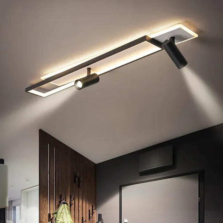 Double Layer Irradiation Black Flush Ceiling Lights