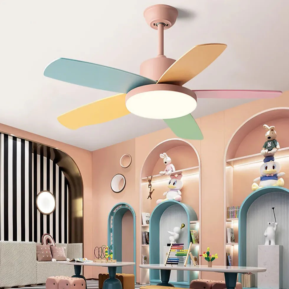 Colored Fan Blades Ceiling Fan with Light