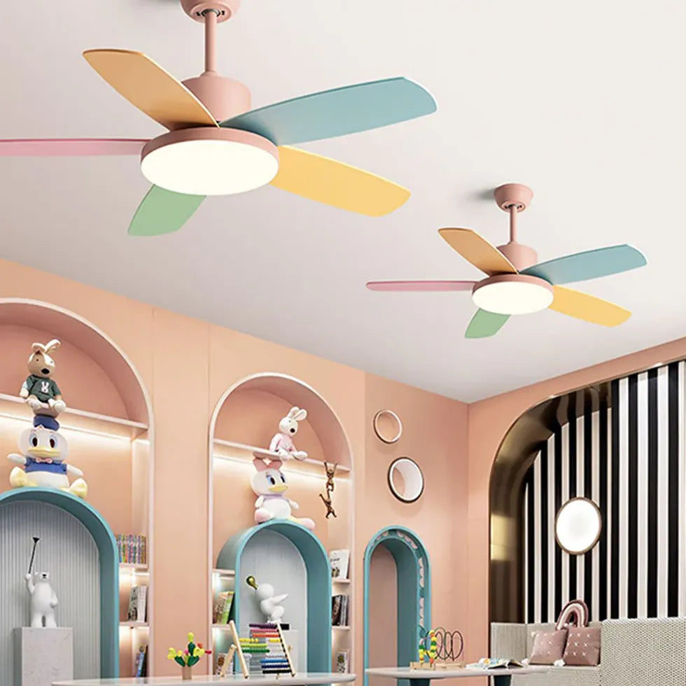 Colored Fan Blades Ceiling Fan with Light