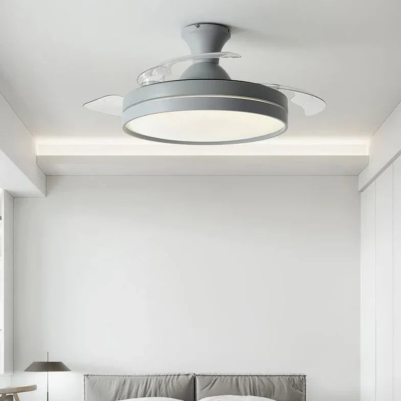 White Table Dining Room Ceiling Fan with Light