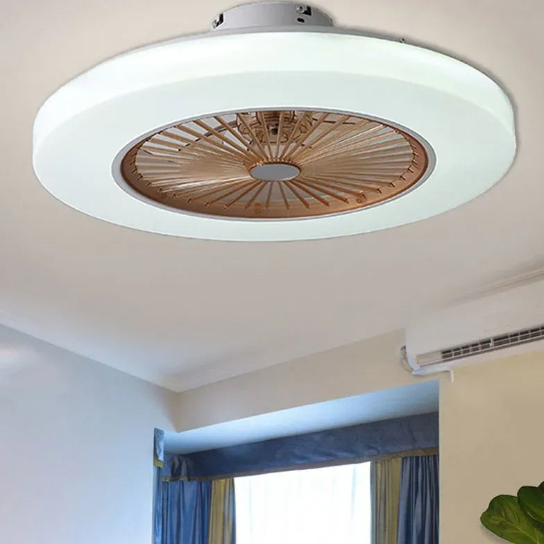 Integrated Disc Bedroom Ceiling Fan with Light