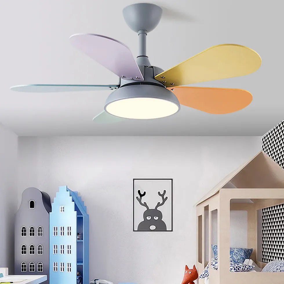 Grey Bedroom Ceiling Fan with Light