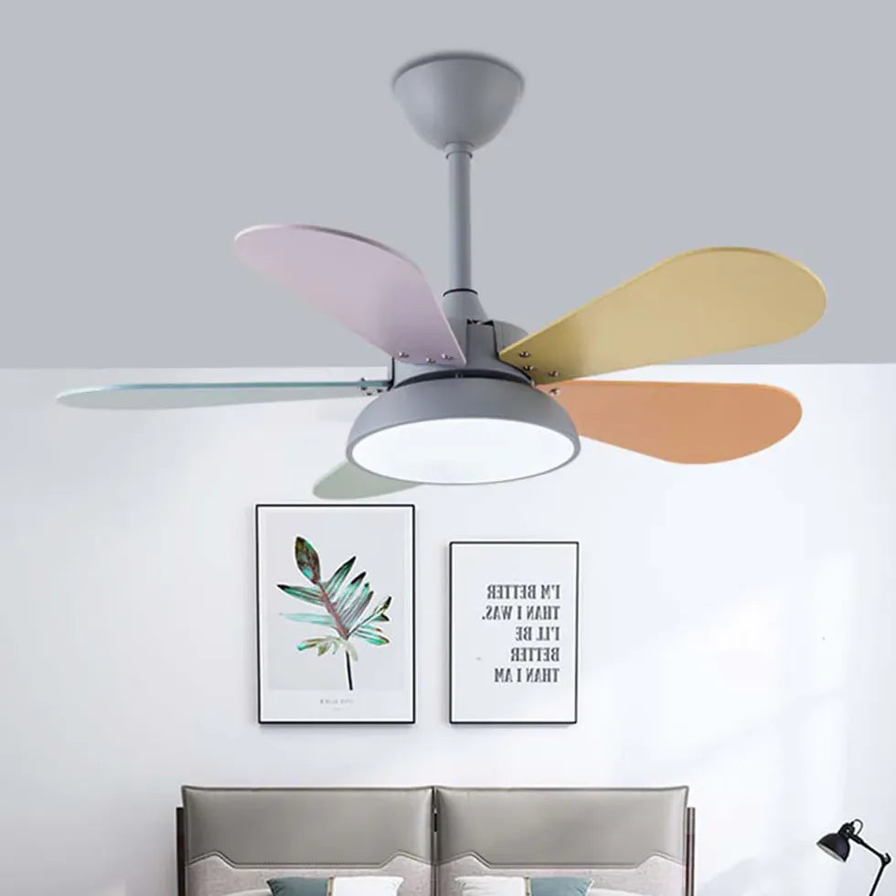 Grey Bedroom Ceiling Fan with Light