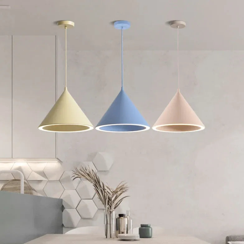 Creamy White Cone Modern Pendant Light