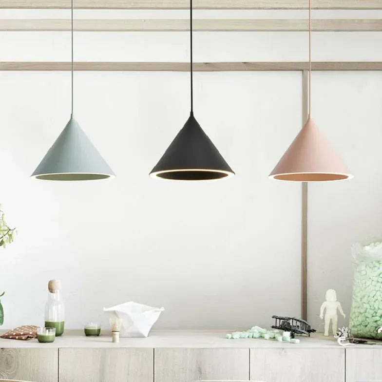 Creamy White Cone Modern Pendant Light