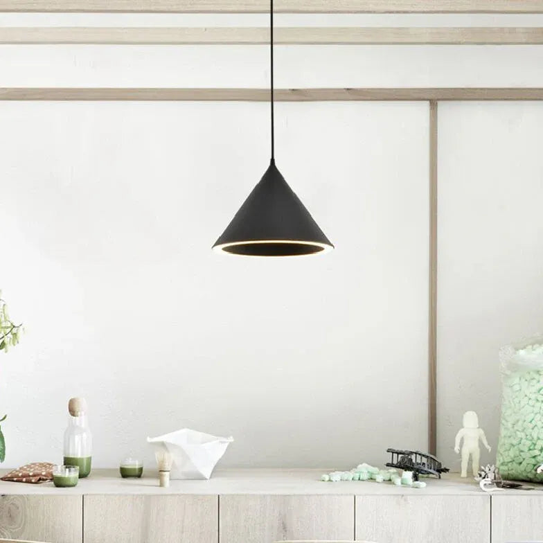 Creamy White Cone Modern Pendant Light