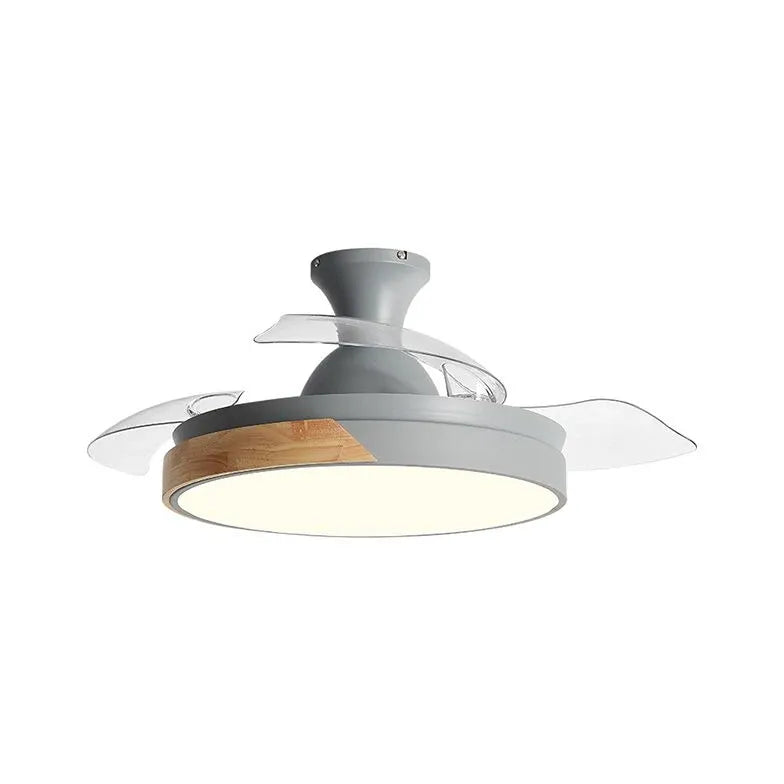 Gray Disc LED Ceiling Fan with Light