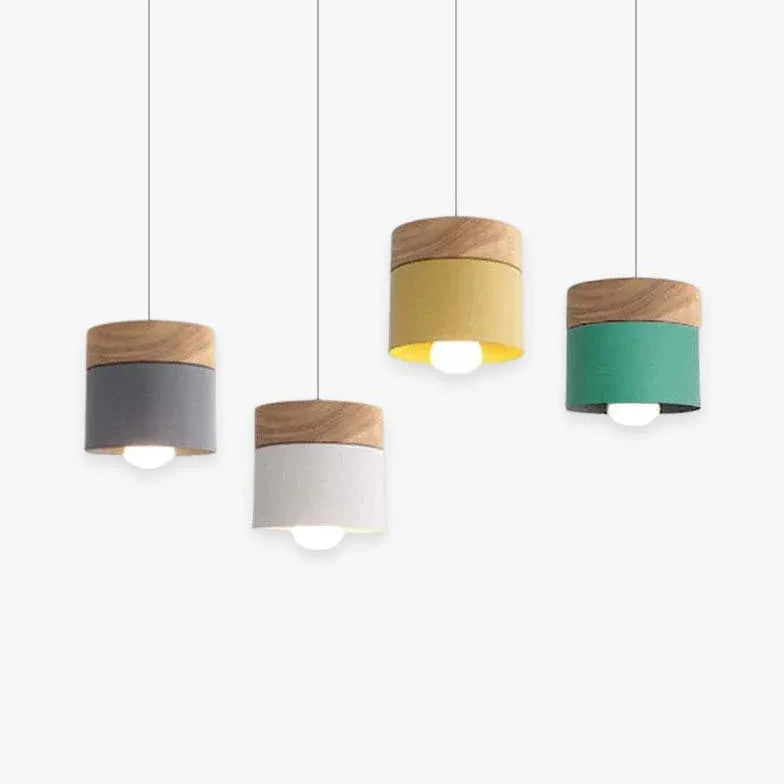 Colorful Cylinders Modern Wooden Pendant Light