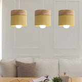 Colorful Cylinders Modern Wooden Pendant Light